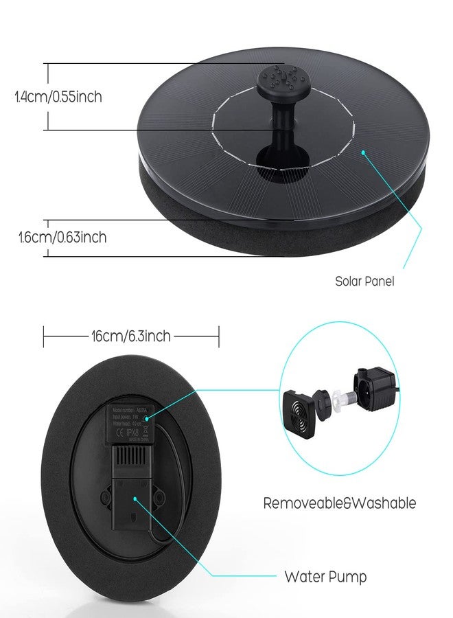 Mademax 1W Solar Bird Bath Fountain Pump, Solar Fountain, Free Standing Floating Solar Powered Water Fountain Pump for Bird Bath, Garden, Pond, Pool, Outdoor - Image 5